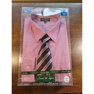 K-Mart Mens Dress Shirt David Taylor Collection NOS Boxed Shirt and Tie